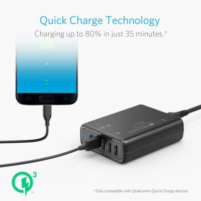 4. Anker PowerPort Speed 5 A2054L11 63W Quick Charge 3.0 USB charger