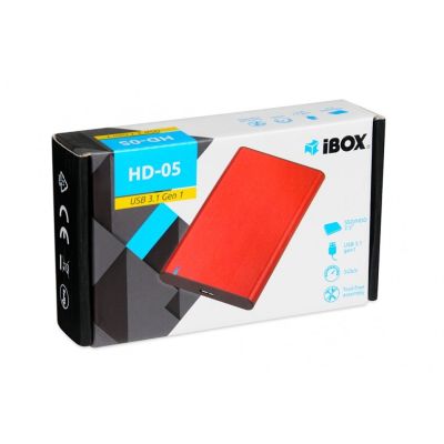 7. I-BOX HD-05 EXTERNAL CASE 2.5" USB 3.1 GEN.1 RED