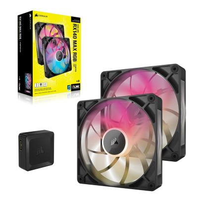 4. CORSAIR iCUE Link RX140 MAX RGB Starter Kit - Case Fan - 140mm - (Set of 2)