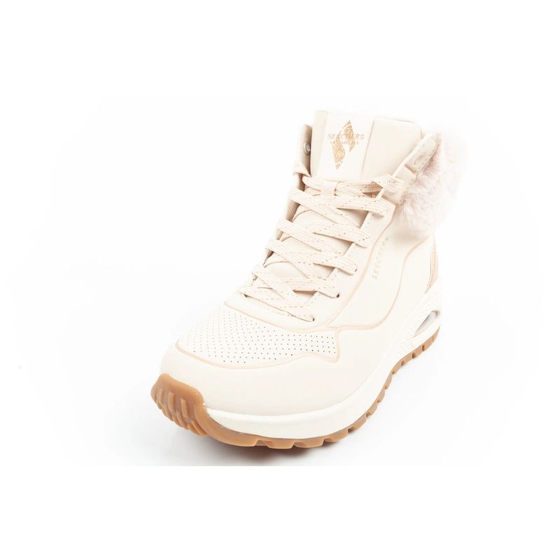 12. Skechers Uno Rugged women's sports shoes insulated winter ankle boots beige