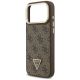 6. Guess 4G PU Triangle Logo & Stand Camera Magsafe Case for iPhone 17 Pro Max - Brown
