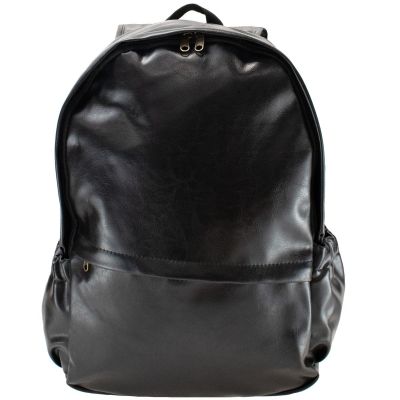 2. BLACK ECO-LEATHER BACKPACK SEMI LINE