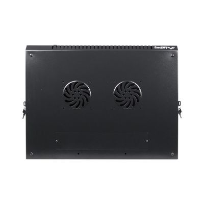 5. Lanberg WF01-6412-10B rack cabinet (12U; 635mm / 600mm / 450mm; wall-mounted; Glass; 19''; black)