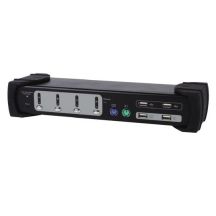 Equip yourself with a 4-port Combo Monitor - KVM/Audio/USB Switch - PS/2, USB - 4 x KVM/Audio - 1 local user - desktop computer