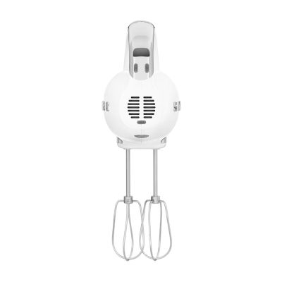 4. Smeg HMF01WHEU hand mixer in cream with a retro 1950s style.