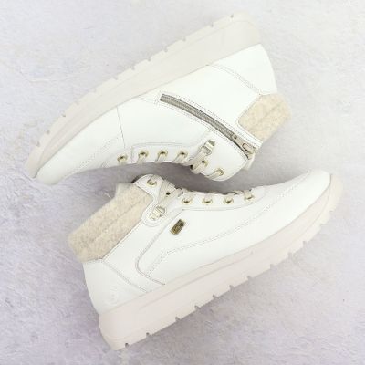 4. Women's leather waterproof boots cream Remonte Rieker D2V71-80