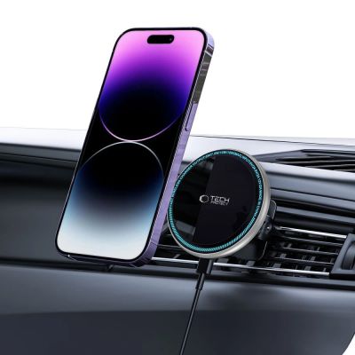 7. Tech-Protect A2 Car Phone Holder with MagSafe 15W Inductive Charger for Air Vent - Black