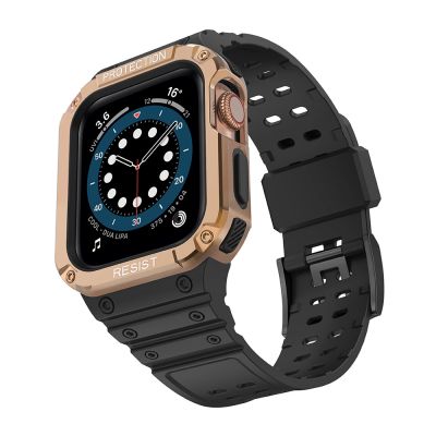 2. Protect Strap Band for Apple Watch 38/40/41mm Armored Case Strap - Black, Rose Gold
