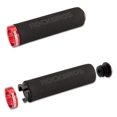 2. Rockbros BT1001BKRD Foam Bicycle Grips for Handlebars – Black and Red