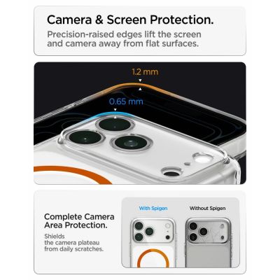 12. Spigen Ultra Hybrid MagSafe Case for iPhone 18 Pro / 17 Pro - Transparent Orange