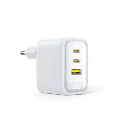 2. Baseus EnerFill FE22 70W Wall Charger 2 x USB-C + USB-A - White