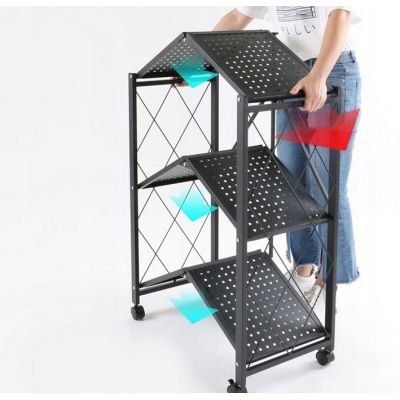2. Folding shelf on wheels FS005 72x34xH163 black