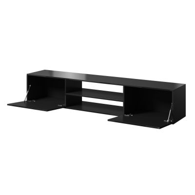 2. TV cabinet SLIDE 200K 200x40xH37 all in black gloss