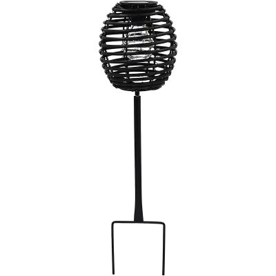17. PROGARDEN BLACK RATTAN SOLAR BALL LAMP