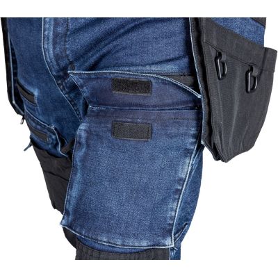 9. DENIM WORK TROUSERS WITH CORDURA REINFORCEMENTS, NAVY BLUE, SIZE M