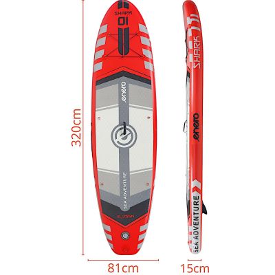 10. SET - SUP BOARD 150KG INFLATABLE ENERO 320x81x15CM SHARK