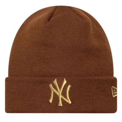 New Era Women's Metallic Logo Beanie New York Yankees Hat 60915931 Brown One Size