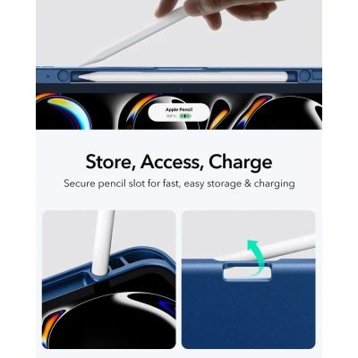 3. ESR Flip Hybrid Case for iPad Pro 11” 5 / 6 / 2024-2025 - Navy Blue