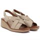 3. Beige Sergio Leone SK297 women's leather wedge sandals