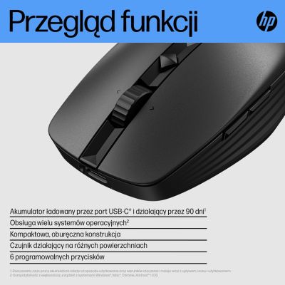 16. HP 710 Rechargeable Silent Mouse Black wireless with battery black 6E6F2AA