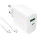 Puro Daily Prolite 45W USB-C USB-A Power Delivery Charger with USB-C Cable - White