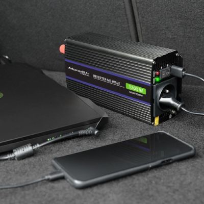 3. QOLTEC VOLTAGE CONVERTER MONOLITH 1200 MS WAVE | 12V TO 230V | 600/1200W | USB