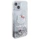 4. Hello Kitty Liquid Glitter Charms Kitty Head case for iPhone 15 - silver