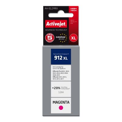 Activejet AH-912MRX Ink (replaces HP 912XL 3YL82AE; Premium; 990 pages; 12 ml, red)