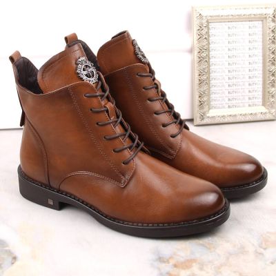 5. Lace-up and zipper ankle boots Potocki W WOL171C brown 