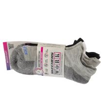 Skechers 3pk Work Lowcut Womens Socks S119052-GRBK Gray One size