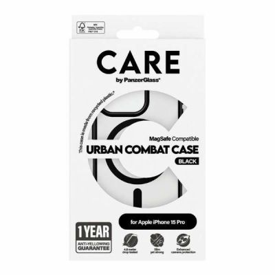 4. CARE by PanzerGlass Urban Combat Case MagSafe for iPhone 15 Pro - Black