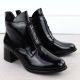 13. Black patent ankle boots for women with bows and block heel M.Daszyński 2481
