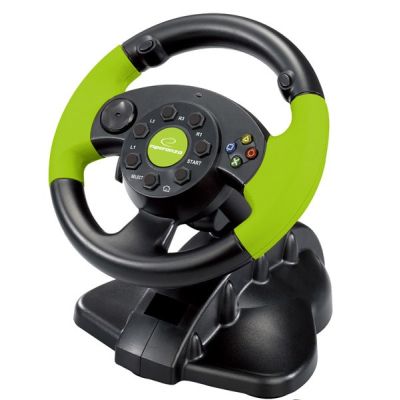 18. Esperanza EG104 steering wheel (PC, Xbox 360; black and green)