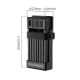 6. Rockbros LKXR2010 Folding Bike Lock with Key - Black