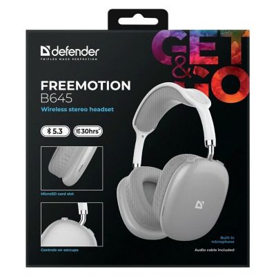 5. Defender Bluetooth Freemotion Headphones B645 Gray 63646