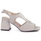 Women's beige high heel sandals Vinceza 26-62286