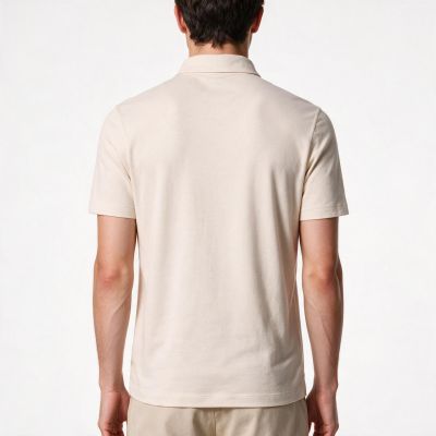 4. Paul&Shark Men's Beige Cotton and Lyocell Polo Shirt 25411283-348