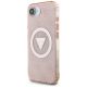 2. Guess IML Metal Glitter 4G Circle Triangle MagSafe case for iPhone 16e - pink