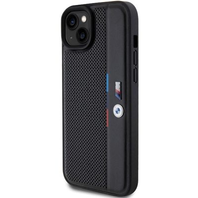 2. BMW Perforated Tricolor Line case for iPhone 15 Plus / 14 Plus - black