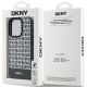 8. DKNY Leather Printed Pattern Metal Logo MagSafe Case for iPhone 15 Pro - Black