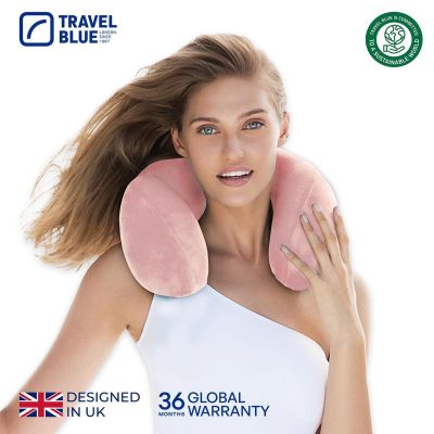 4. TRAVEL BLUE TRANQUILITY MEMORY FOAM TRAVEL PILLOW, PINK