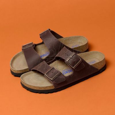 14. Birkenstock Arizona Soft Footbed Oiled Leather Habana Narrow Women's Slides (0452763)