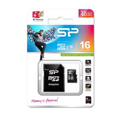 3. Silicon Power microSDHC 16 GB Class 10 Memory Card + microSD-SD ADAPTER (SP016GBSTH010V10SP)