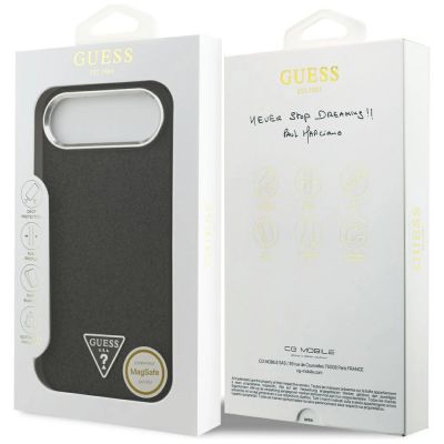 8. Guess Glitter Triangle Logo MagSafe Case for iPhone 17 Air - Black