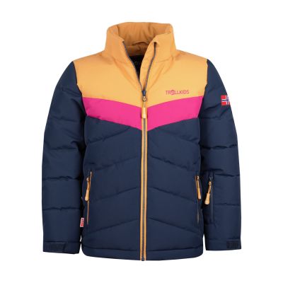 3. Trollkids Girls Gryllefjord Jacket insulated winter jacket with hood, navy blue (461-165)