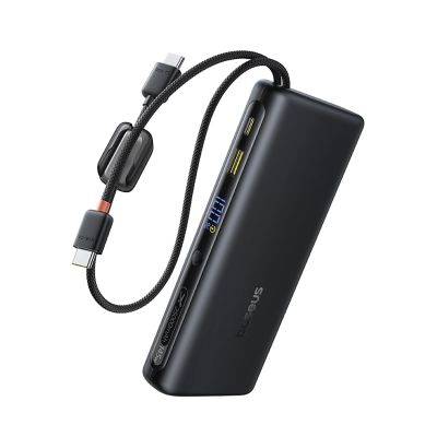 3. Baseus EnerFill FC41 25000mAh 145W Power Bank with Digital Display and Built-in Dual USB-C Cable - Black