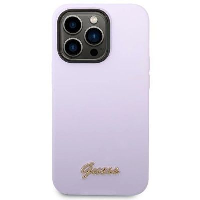 3. Guess GUHCP14LSLSMU iPhone 14 Pro 6.1" purple/purple hard case Silicone Vintage Gold Logo