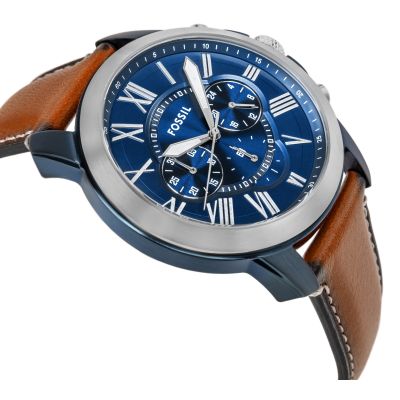 3. FOSSIL Grant Leather Men's Watch FS5151 + BOX