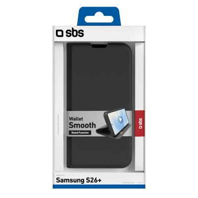 2. SBS Wallet Smooth Case for Samsung S26 Plus with Flip - Black