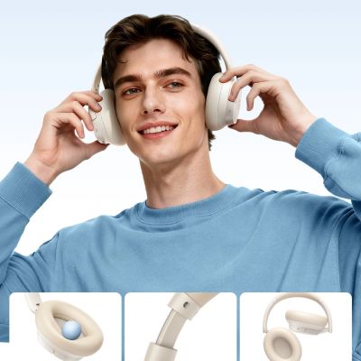 10. Baseus Bass BH1 NC Lite Wireless Over-Ear Headphones with ANC - White